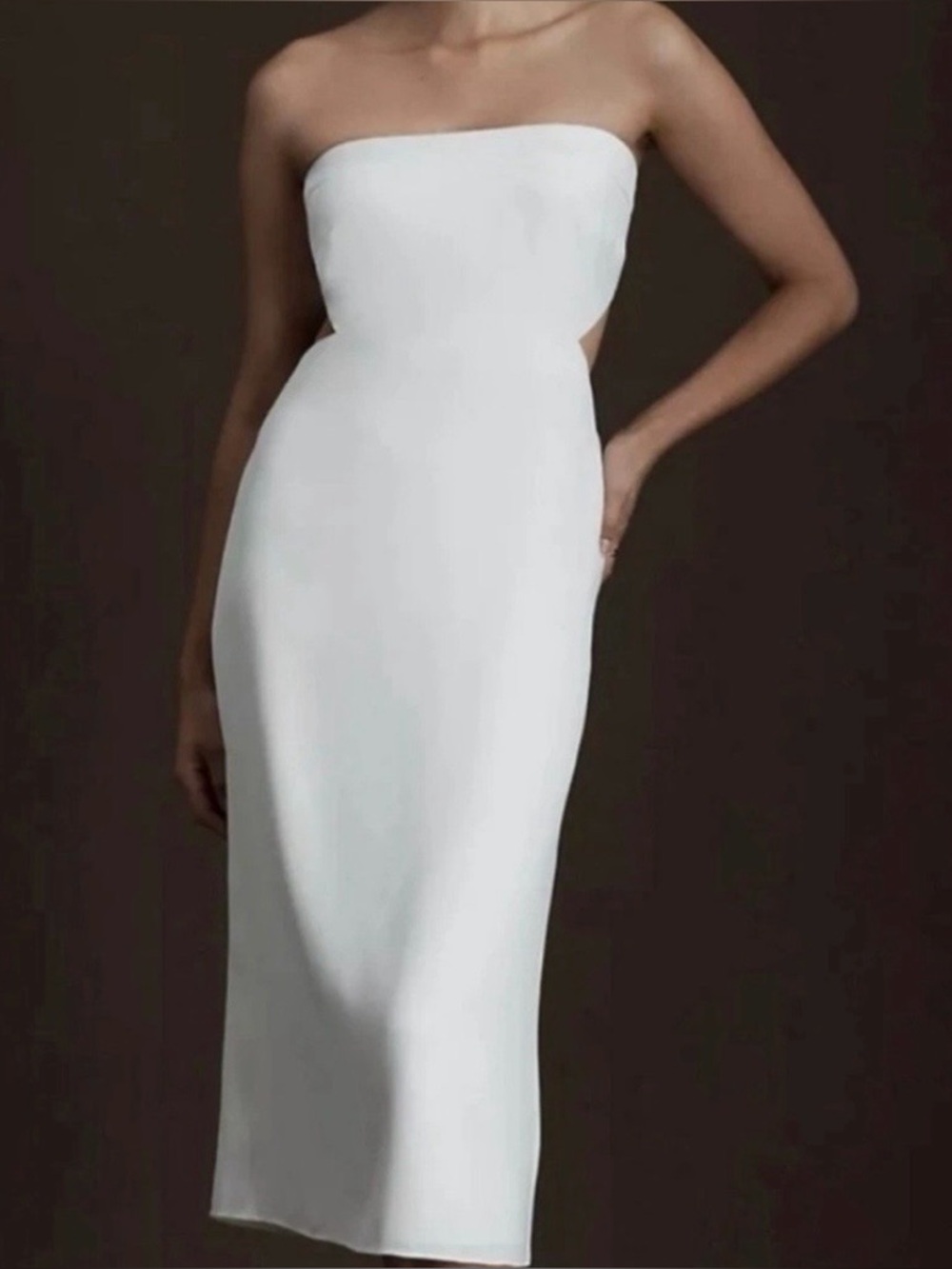 NWT Sachin + Babi Sadie Strapless Cutout Dress Ivory Midi open back size 8